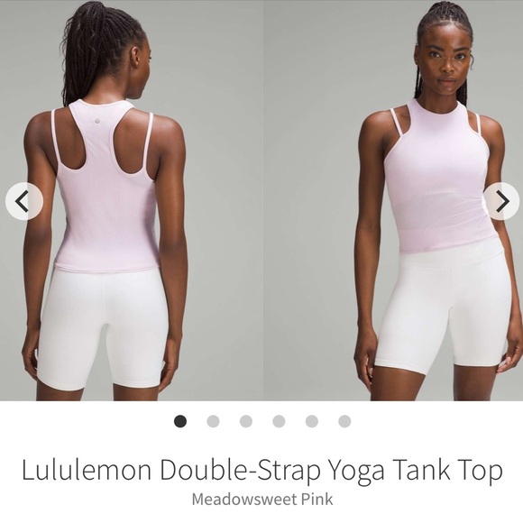 Lululemon Double-Strap Yoga Tank Meadowsweet Pink Modal Ribbed Top Sz 8 - Picture 1 of 6